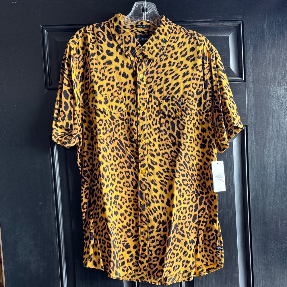 Men’s Guess Leopard print shirt
